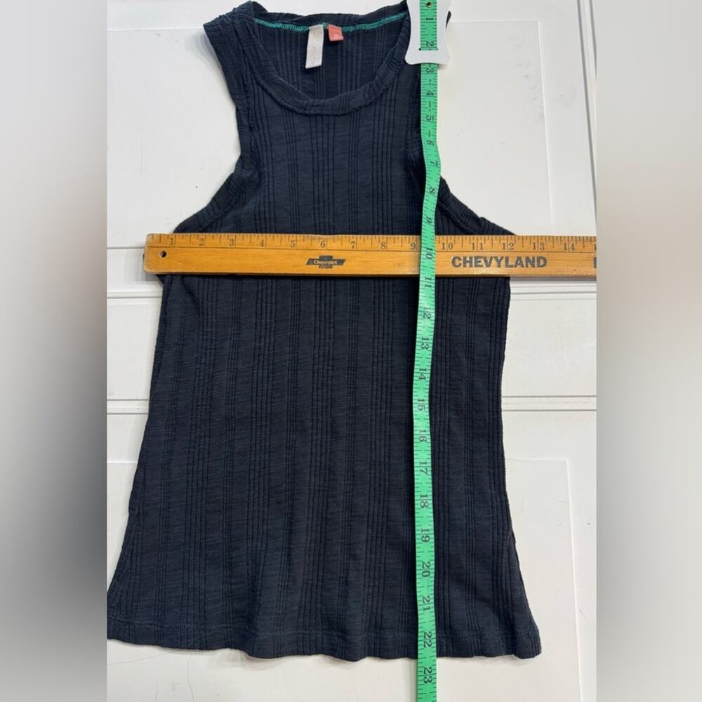 Anthropologie Pilcro Women’s Cotton Blend Black Ribbed Racerback Stretch Tank XS - Picture 3 of 5